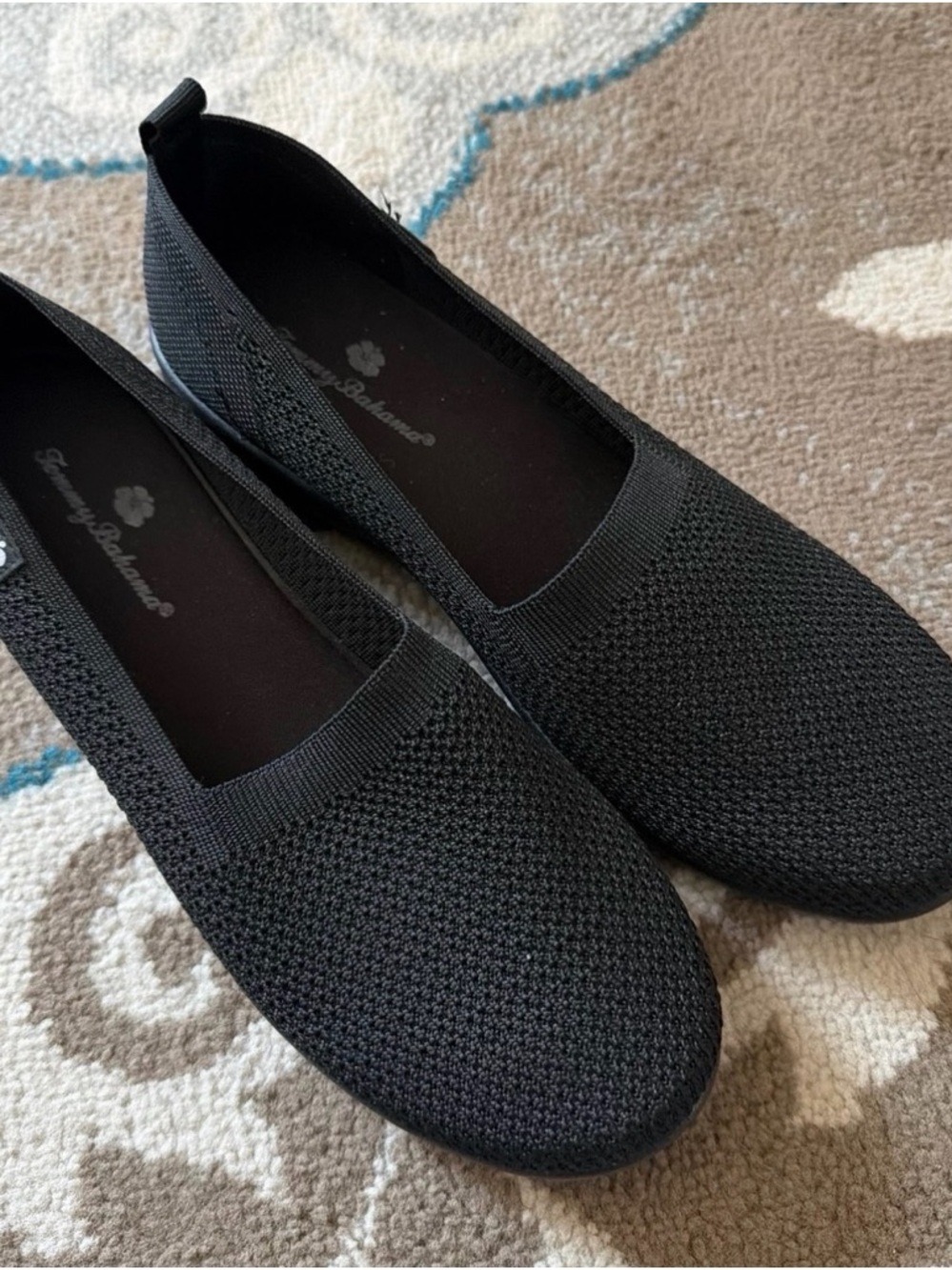 Tommy Bahama Black Knit Espadrille Slip-On Flats